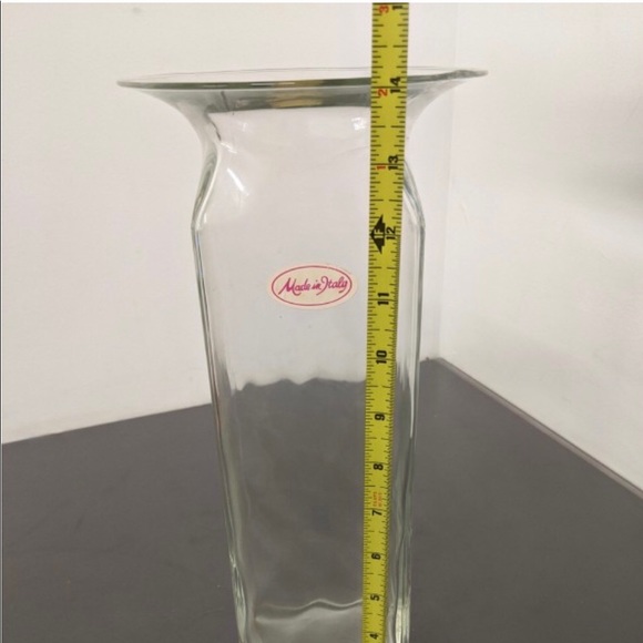 Large 14" Tall Clear Glass Vase made in Italy - Picture 6 of 6